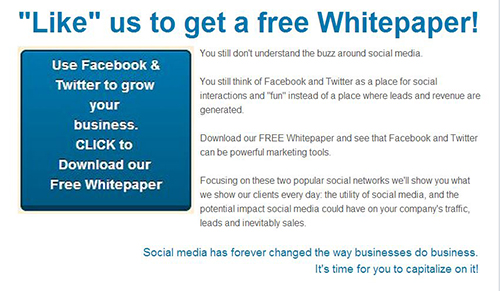 Financial Advisors Facebook Promotion Example