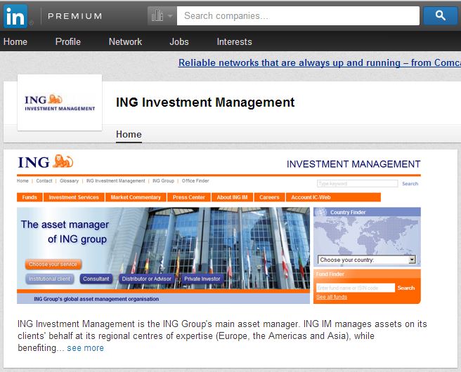 ING, Investment Management,, Linkedin Company Page