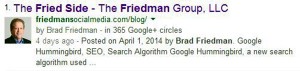 google authorship, brad friedman, the fried side