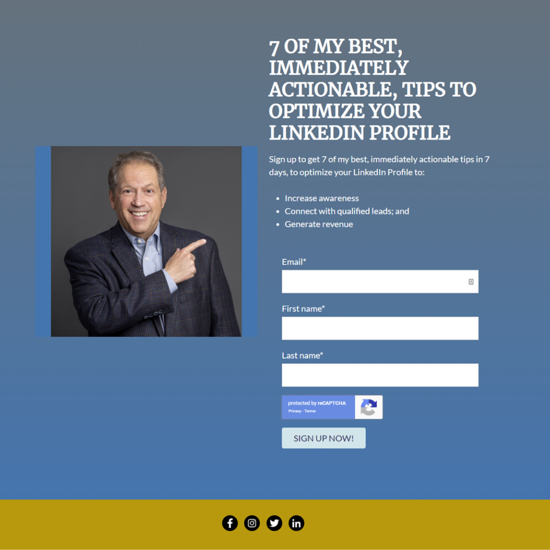 7 of my best, immediately actionable, tips to optimize your linkedin profile, signup page